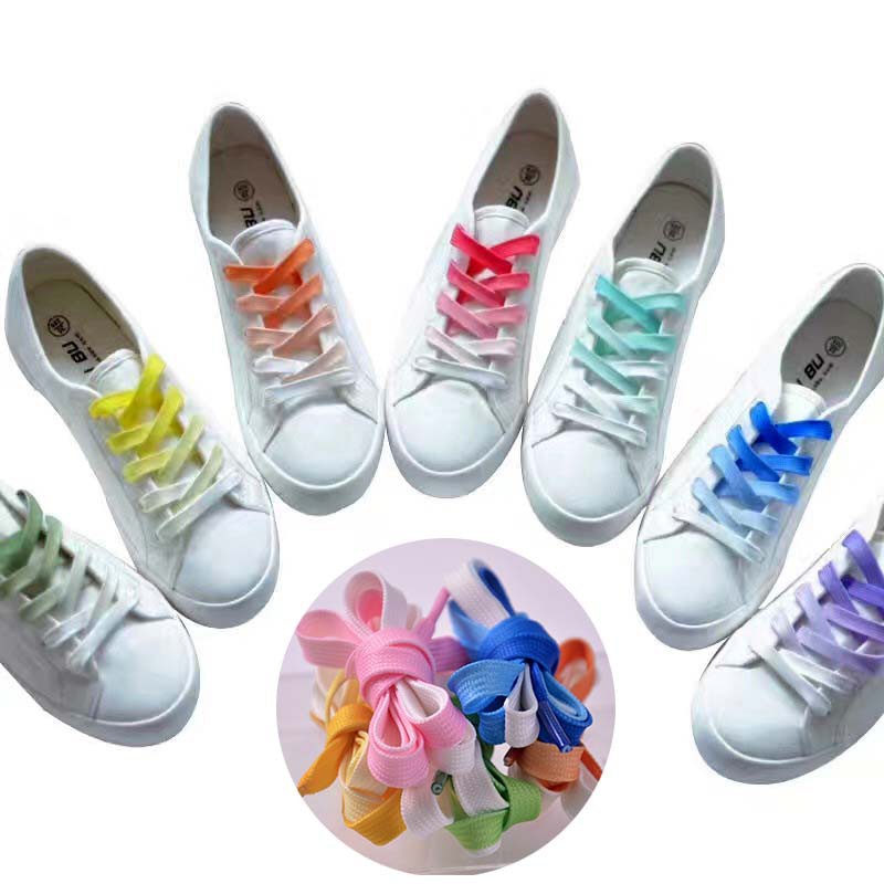 Cặp dây giày thể thao vải canvas màu gradient xinh xắn