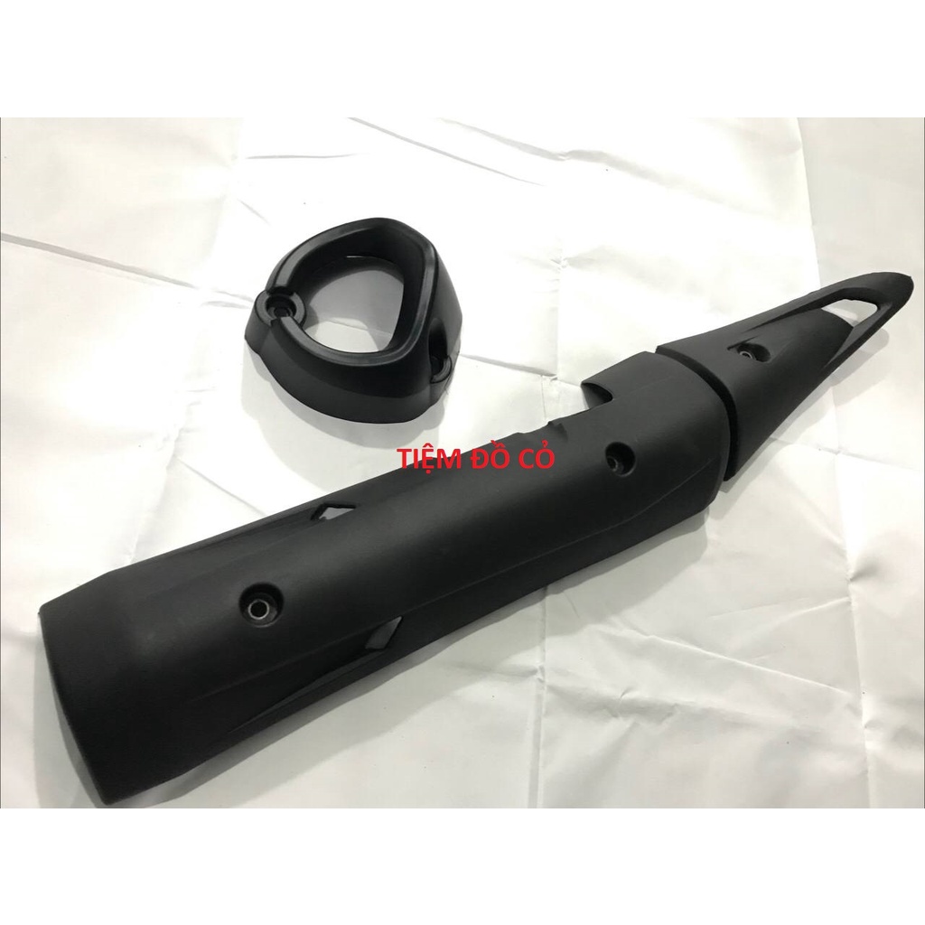 BỘ ỐP PÔ VÀ CHỤP ĐÍT PÔ EXCITER 150 như zin full ĐEN- ĐEN BẠC