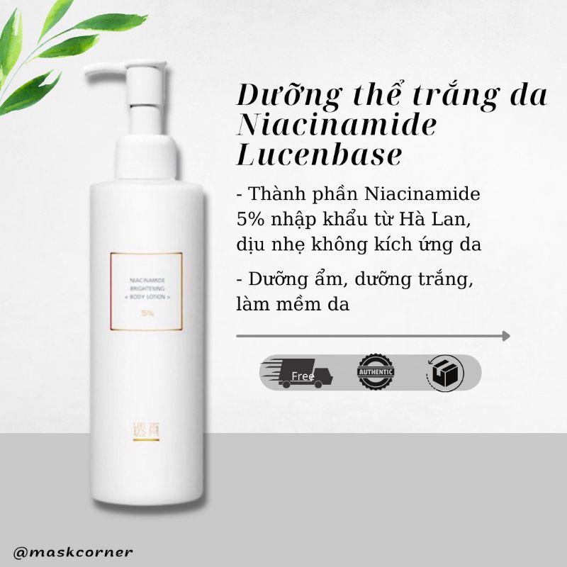 Dưỡng thể trắng da body lotion Niacinamide Lucenbase 251g