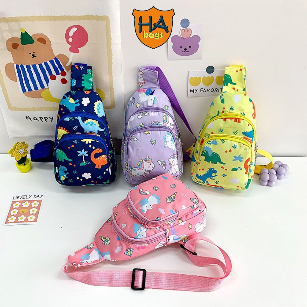 Túi đeo chéo đi chơi cho bé, túi trẻ em mini 2 ngăn HA1026 phù hợp cho bé từ 3 đến 8 tuổi