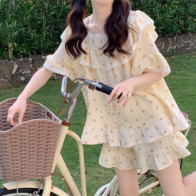 Đồ Ngủ Style Hàn Quốc_ Đồ Bộ Nữ Mặc Nhà Tiểu Thư XÔ MUSLIN