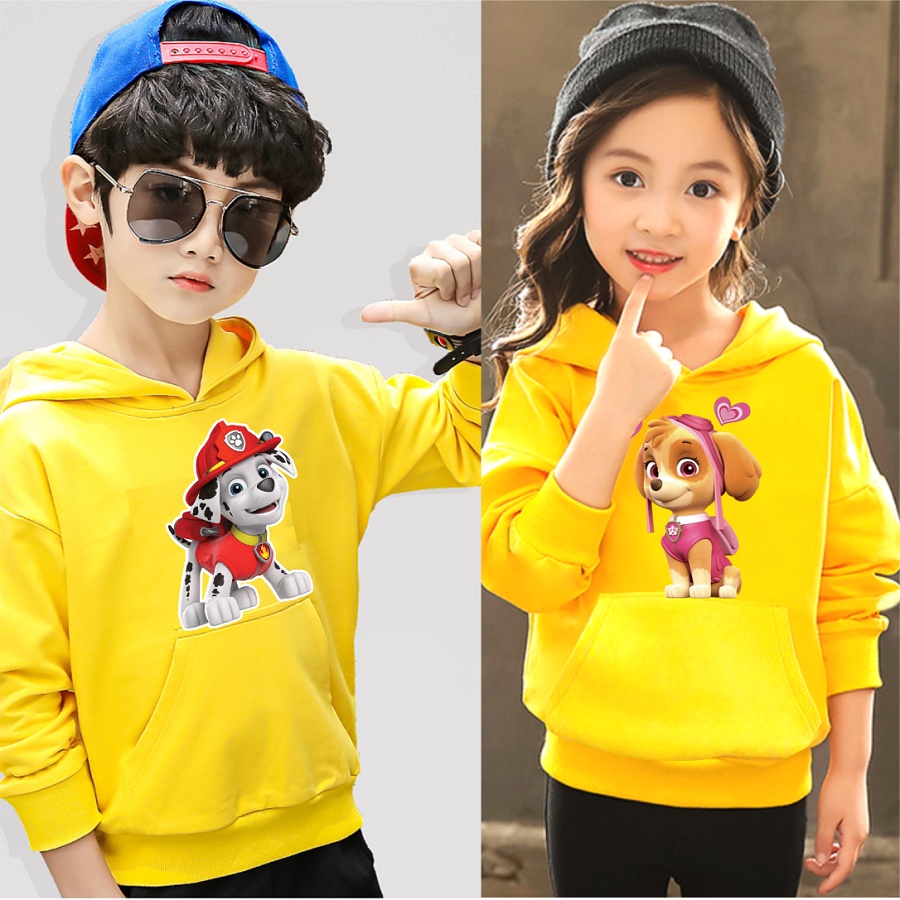 Áo hoodie đội chó cứu hộ paw patrol màu vàng bé trai bé gái đều mê