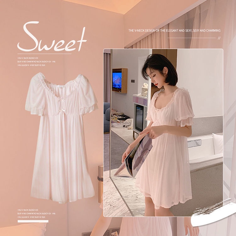 Very fairy pajamas with chest pad, sweet cotton mesh yarn, fashion