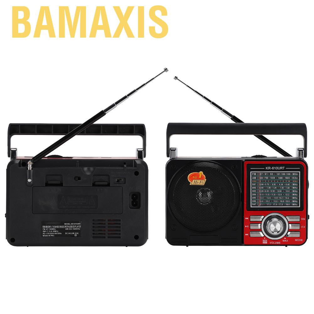 Radio Bamaxis Fm Am Sw1-7 Cổng Usb / Aux / Tf Card / Mp3 Có Đèn Led