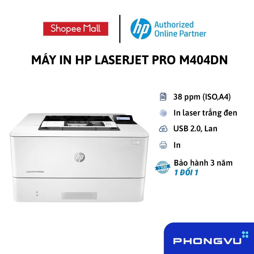 [Mã ELHP500 giảm 10% đơn 500K] Máy in HP LaserJet Pro M404dn (W1A53A) - Bảo hành 36 tháng