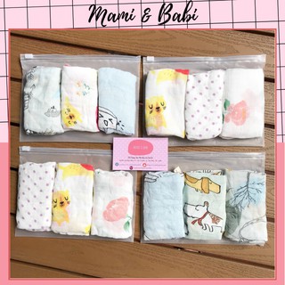 Khăn sữa sợi tre Chipby cho bé 30x30cm (1 túi 3 khăn)