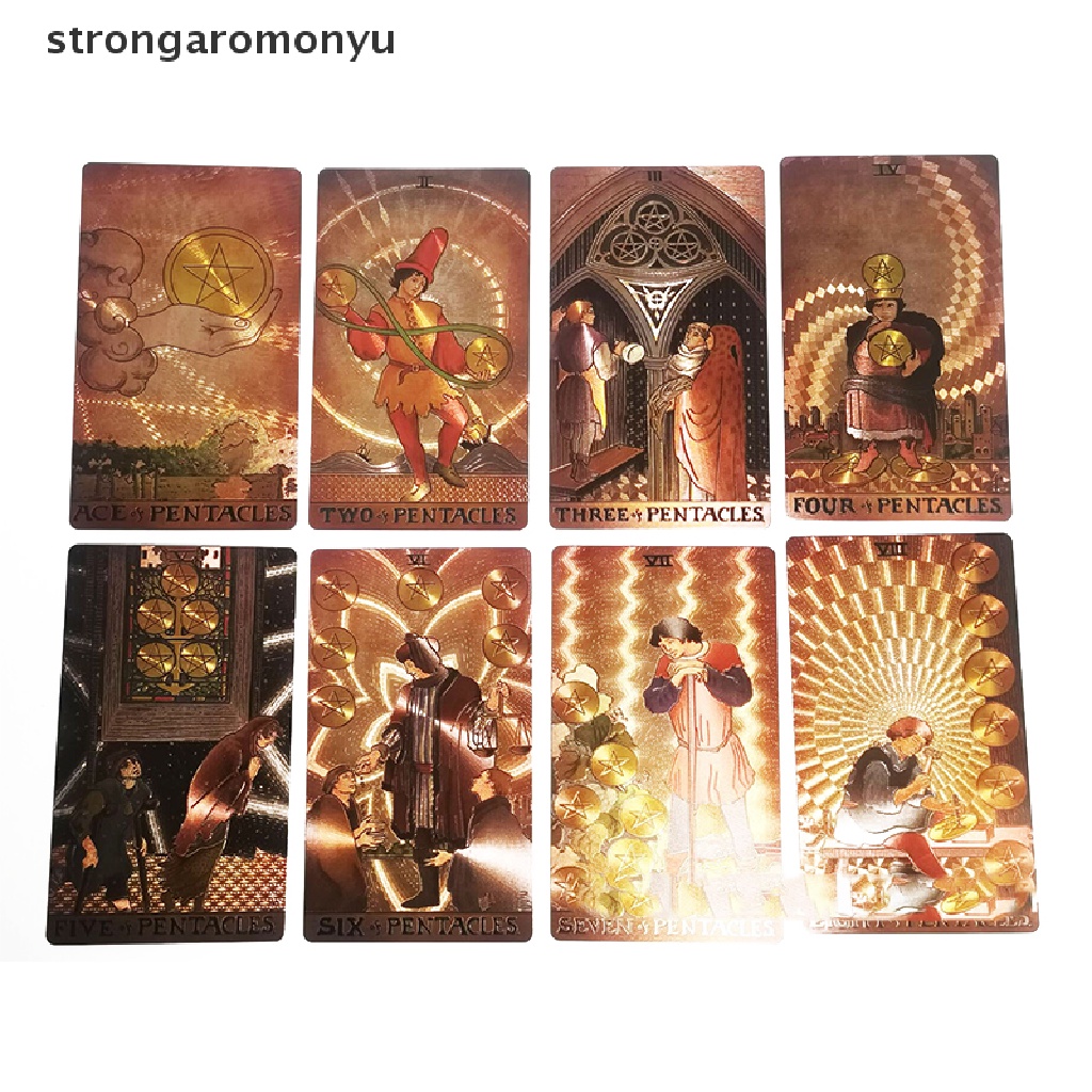 Bộ Bài Tarot Lá Vàng Sang Trọng Bằng PVC Chống Thấm Nước