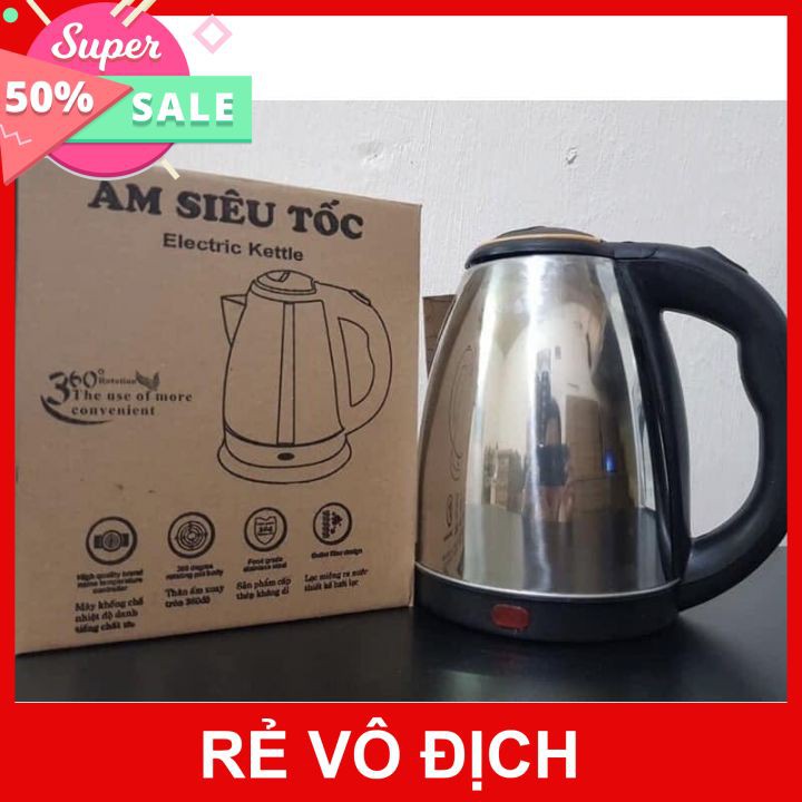 Ấm siêu tốc inox ⚡️𝐅𝐑𝐄𝐄 𝐒𝐇𝐈𝐏⚡️hàng cao cấp dung tích  1L8