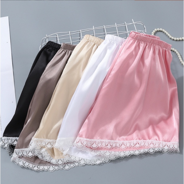 BIGSIZE_Quần ngắn nữ lụa đáp ren, quần đùi nữ lụa satin 50-80kg