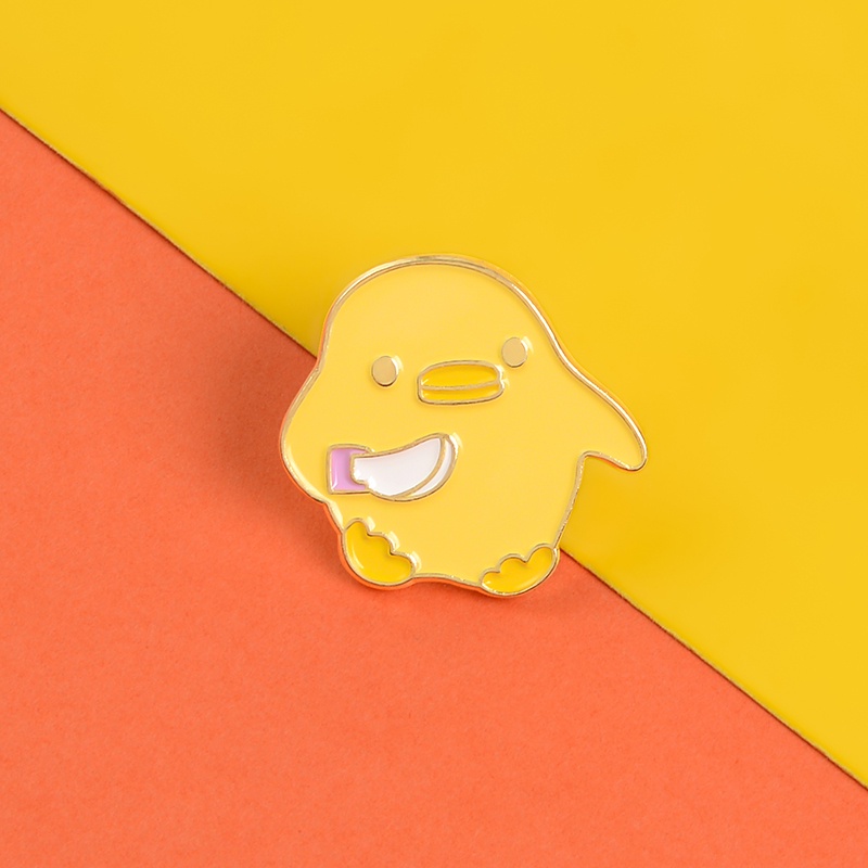 Ghim Cài Áo Hình Vịt Vàng Dễ Thương Vui Nhộn