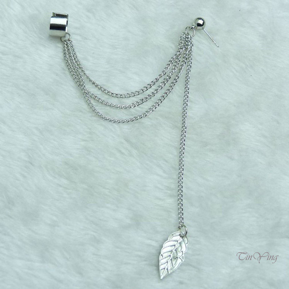 GETNOIVAS Khuyên Vành Tai Hợp Kim Hình Chiếc Lá Xinh Xắn Thời Trang Cho Nữ