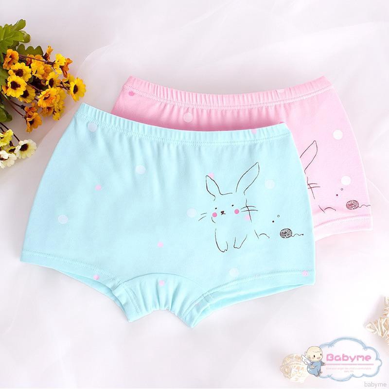 Set 2 quần lót từ cotton in họa tiết hoạt hình xinh xắn dành cho bé gái