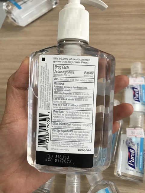 Gel rửa tay khô diệt khuẩn Purell (made in USA - có sẵn)