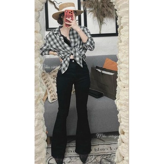 Quần jeans loe cạp cao tôn dáng 2441