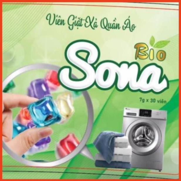 VIÊN GIẶT XẢ 2 IN 1 SONA - HỘP 30 VIÊN, Lưu Hương Lâu, Làm Mềm Vải, Không Gây Kích Ứng Da