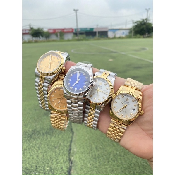 ĐỒNG HỒ NAM: ROLEX - Automatic Cơ nhật viền băm 2 lịch Hàng Cao Cấp