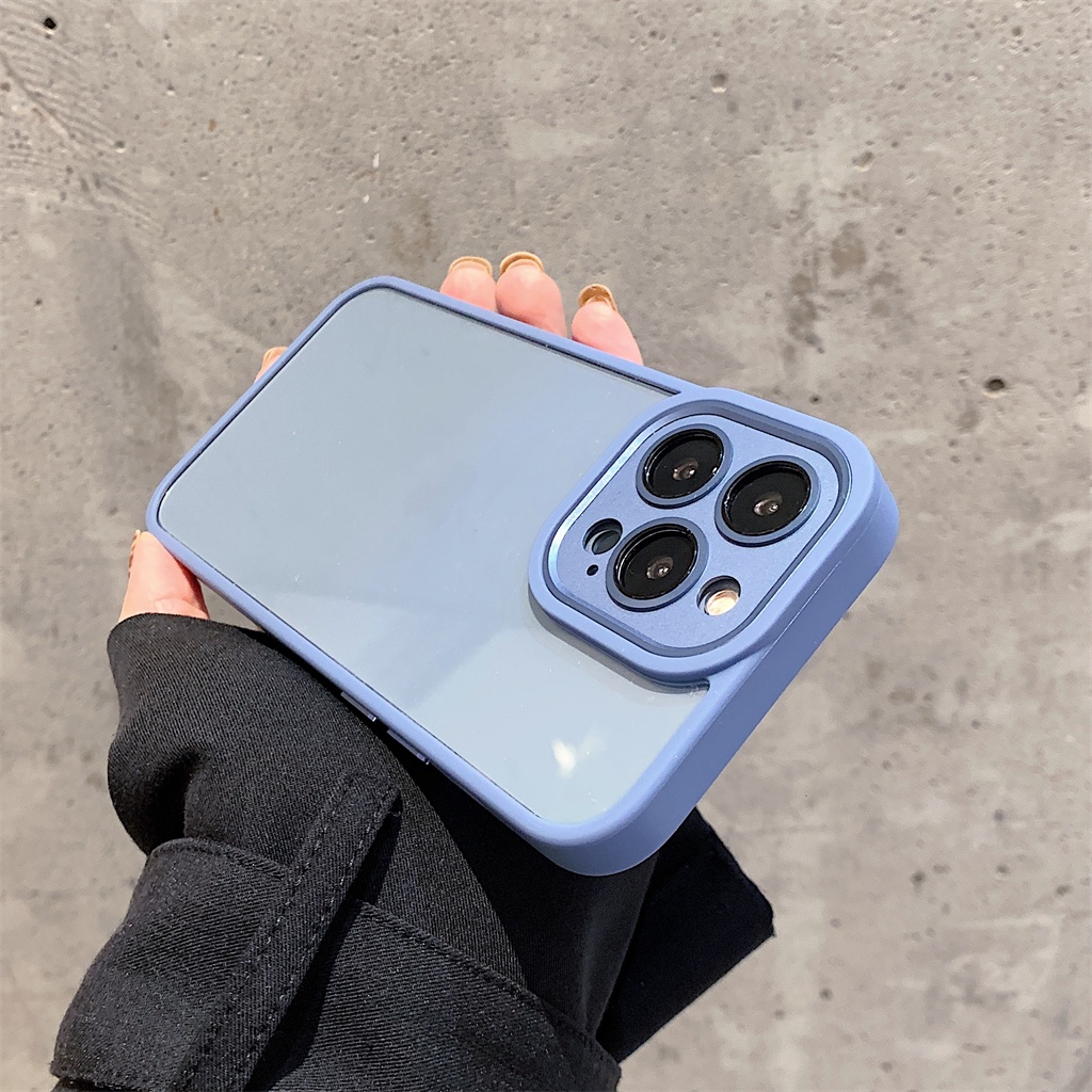 Ốp Điện Thoại Kim Loại Cứng Trong Suốt Chống Sốc Sang Trọng Cho iPhone 14 plus 13Pro 13 12 11 Pro Max