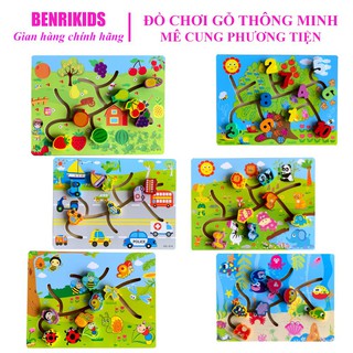 Đồ Chơi Gỗ Benrikids Bảng Mê Cung Nhiều Chủ Đề Cho Bé Khám Phá