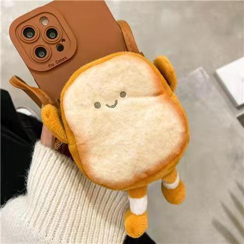 Ốp Điện Thoại Dạng Túi Xách Hình Bánh Mì Nướng Có Dây Đeo Chống Rơi Cho Iphone 13Promax 12
