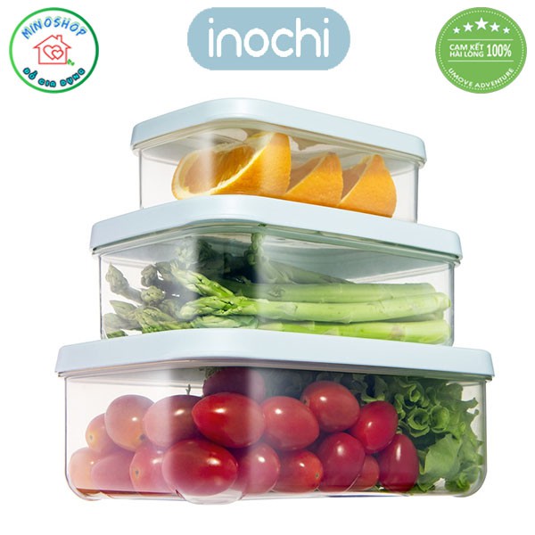 Bộ 3 Hộp Đựng Thực Phẩm Chữ Nhật INOCHI Cao Cấp, Hộp Thực Phẩm Nhựa An Toàn Cho Sức Khỏe, Hộp Bảo Quản Thực Phẩm