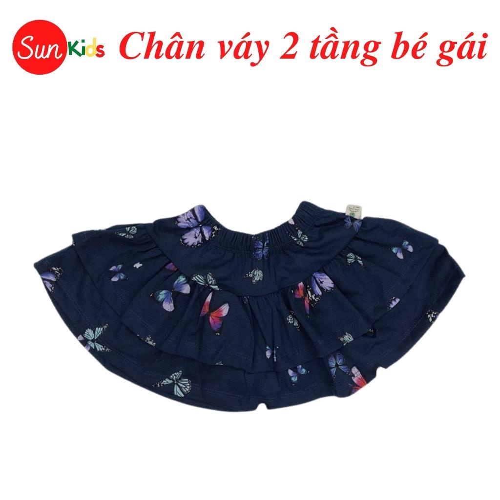 Chân váy cho bé, đầm bé gái 2 tầng, chất cotton, có quần đùi trong, size 1-5 - SUNKIDS