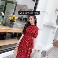 Đầm Asos bèo cổ nơ midi- D0045