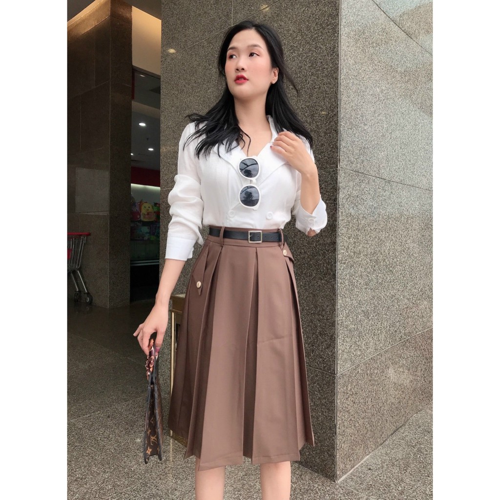 Chân Váy Xếp Ly Công Sở - Chân Váy Xếp Ly Dáng DÀI Chất Vitex Đẹp | BigBuy360 - bigbuy360.vn