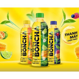 Thùng 24 Chai Trà Mật Ong Boncha Vị Chanh/Tắc/ Việt Quất Mật Ong 450ml