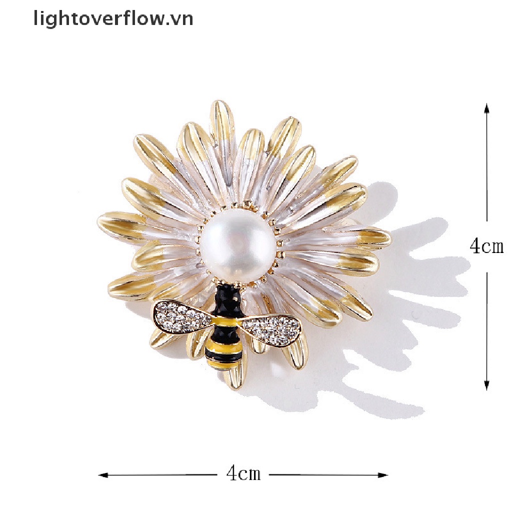 [Lightover Flow] Ghim Cài Áo Bằng Hợp Kim Họa Tiết Ong Hoa Cúc Đơn Giản Thời Trang Phong Cách Hàn Quốc [VN]