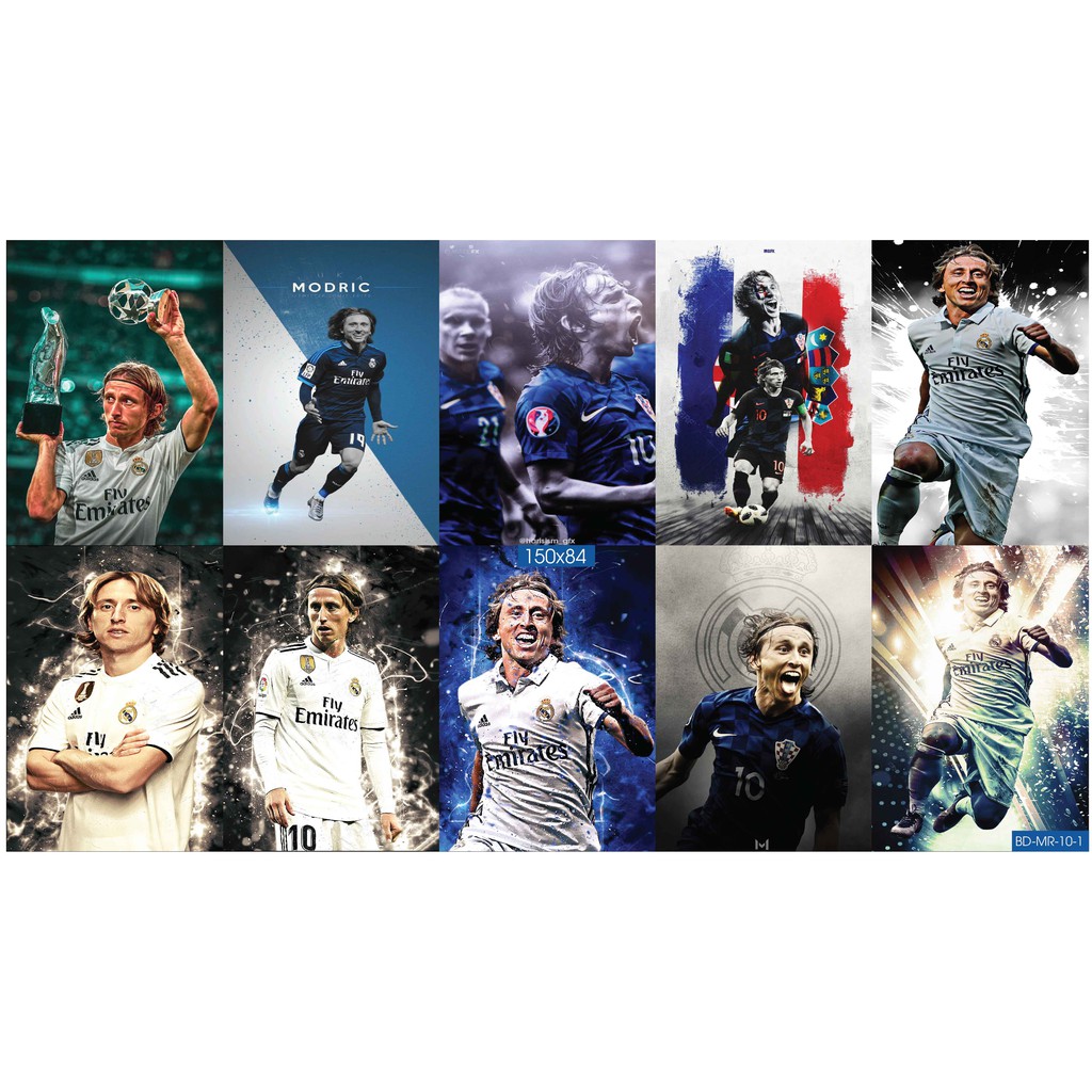 Combo Set 10 tờ Decal dán tường cầu thủ Modric