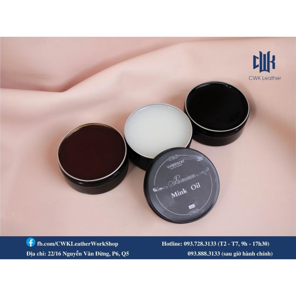 [Chuyên phục hồi-bảo dưỡng làm mới đồ da- Chính Hãng]Mink oil-mỡ chồn-Woodson-DƯỠNG DA, VÍ BÓP,TÚI,ÁO DA,GIÀY DA,..