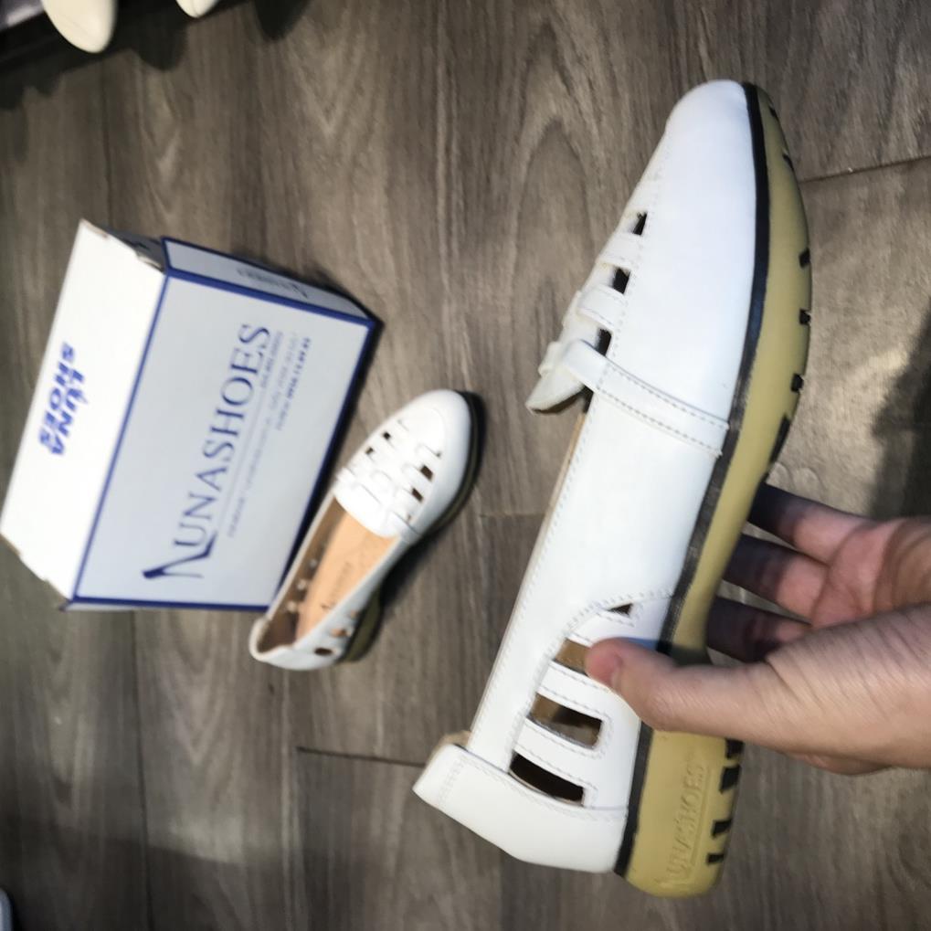 Giày slip on nữ, giày da bò thật nữ bảo hành 2 năm 1 đổi 1 LUNASHOES 703 giày trung niên đi êm chân dễ phối đồ .