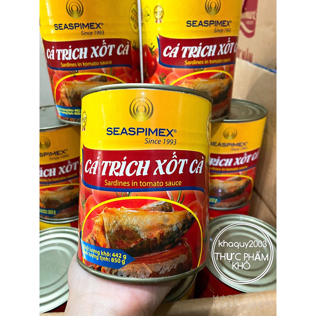 Cá trích sốt cà Seaspimex 820gr