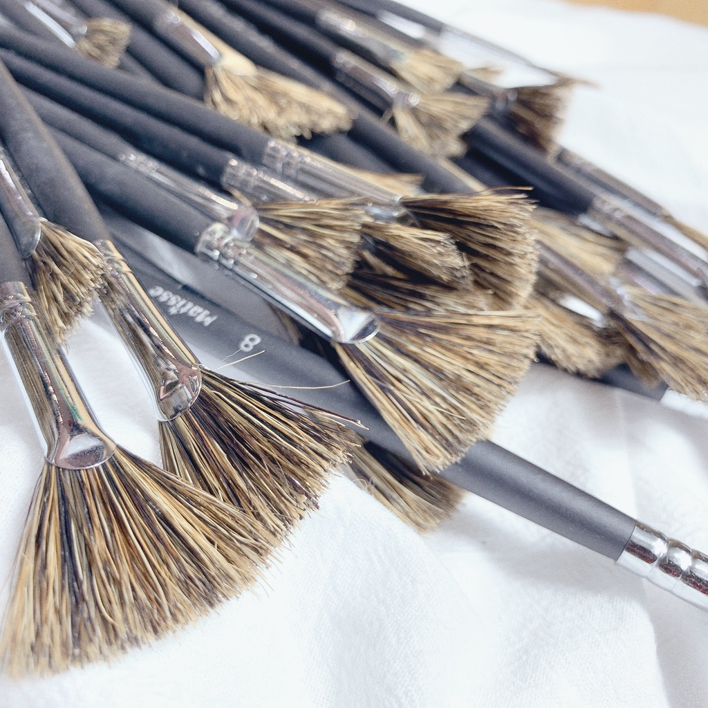 Cọ quạt - Cọ Fan Lông Lợn Matisse Thân Đen - Cọ Vẽ Lông Thú Cán Dài - Fan Brush