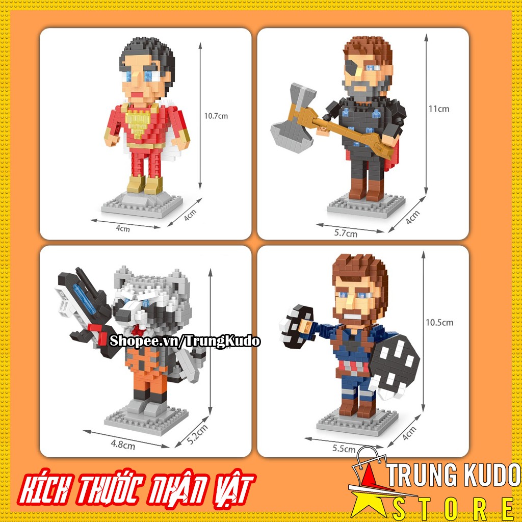 Lego Siêu Anh Hùng  - Đồ Chơi Lắp Ráp Lego Siêu Nhân Nanoblock (Iron Man, Captian, Spider Man,...) - Mô Hình Marvel