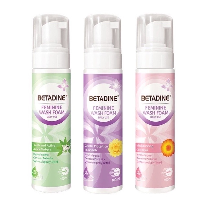 Vệ Sinh Phụ Nữ Betadine Dạng Bọt Feminine Wash Foam Gentle Protection Chai 100m