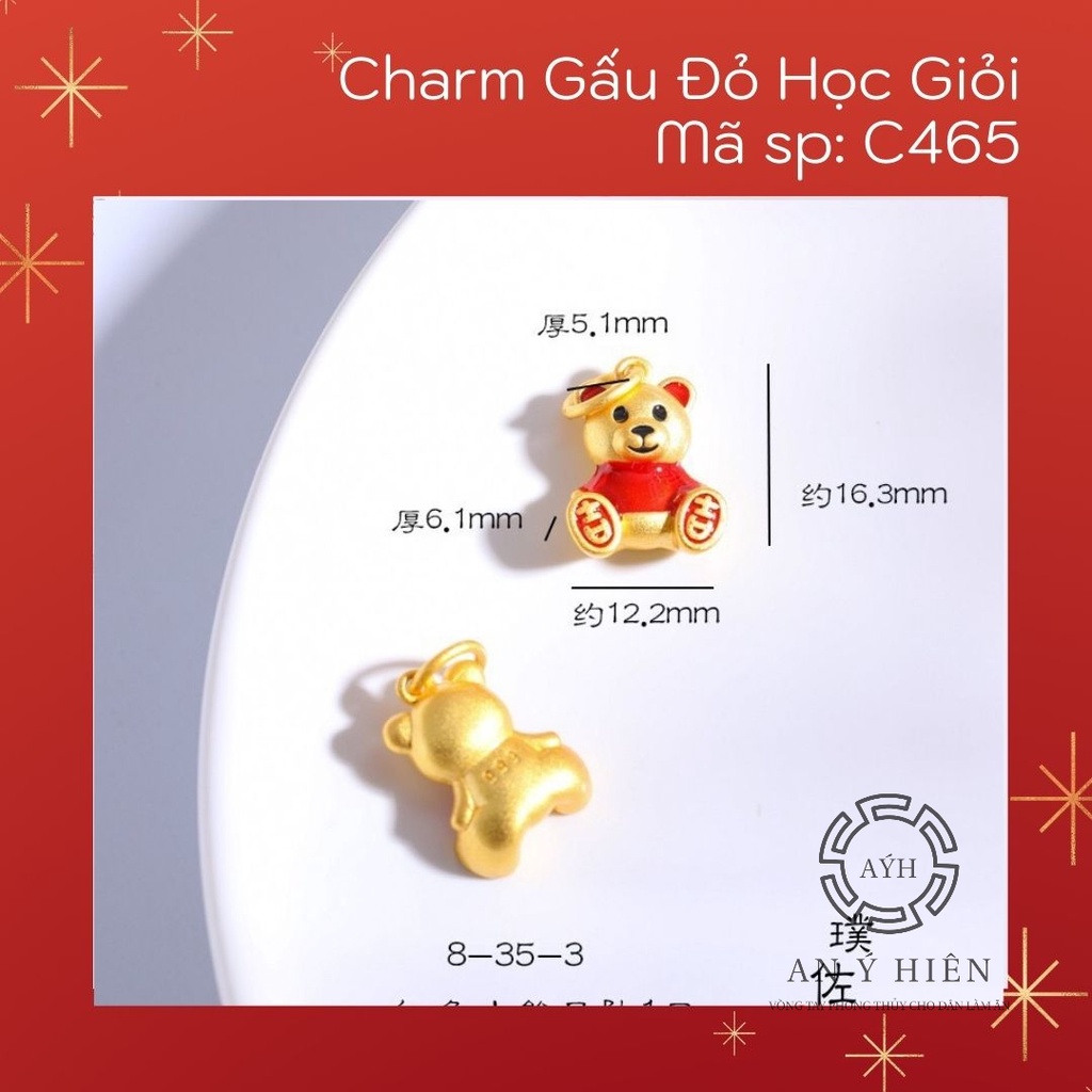 Charm Gấu đỏ học giỏi #C465 ( An Ý Hiên)