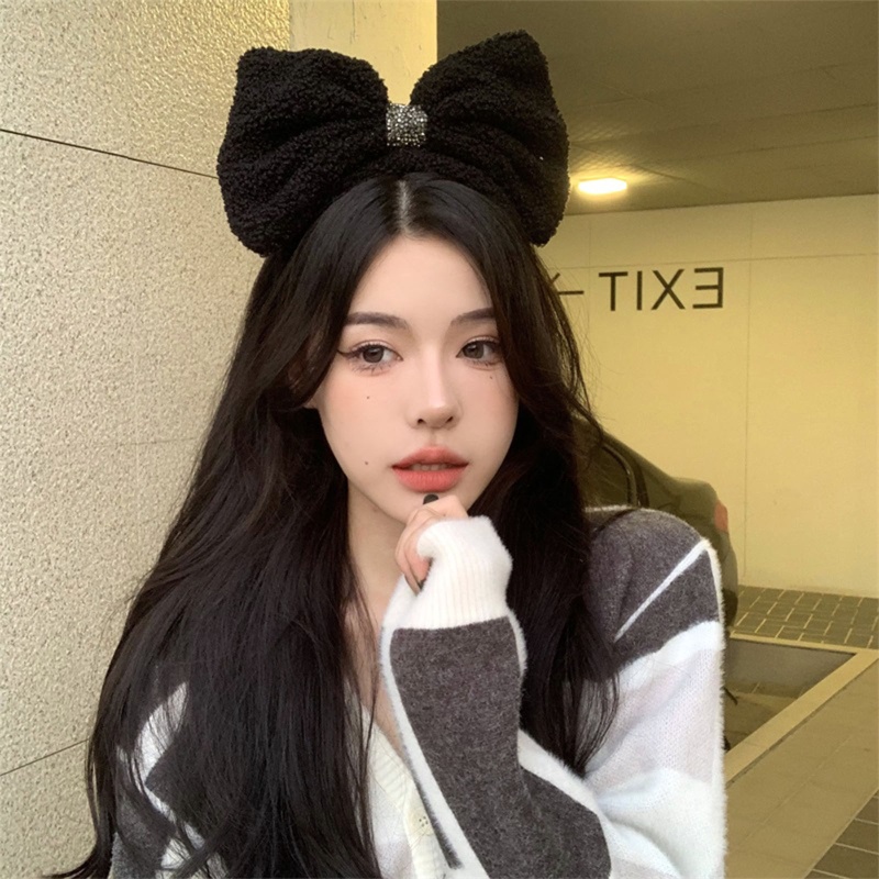 Băng Đô Nơ Cài Tóc Bằng Lông Nhung Dành Cho Nữ