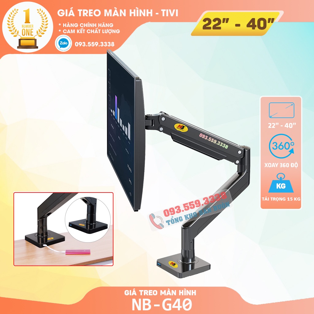G40  / Giá Treo Màn hình máy tính NB G40 / Giá Đỡ màn hình/  NB North Bayou
