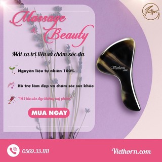 Dụng cụ mát xa sừng làm mịn da mặt và toàn thân ,giúp lưu thông khí huyết ,đánh bay vết nhăn lam đẹp da VIETHORN MS 035