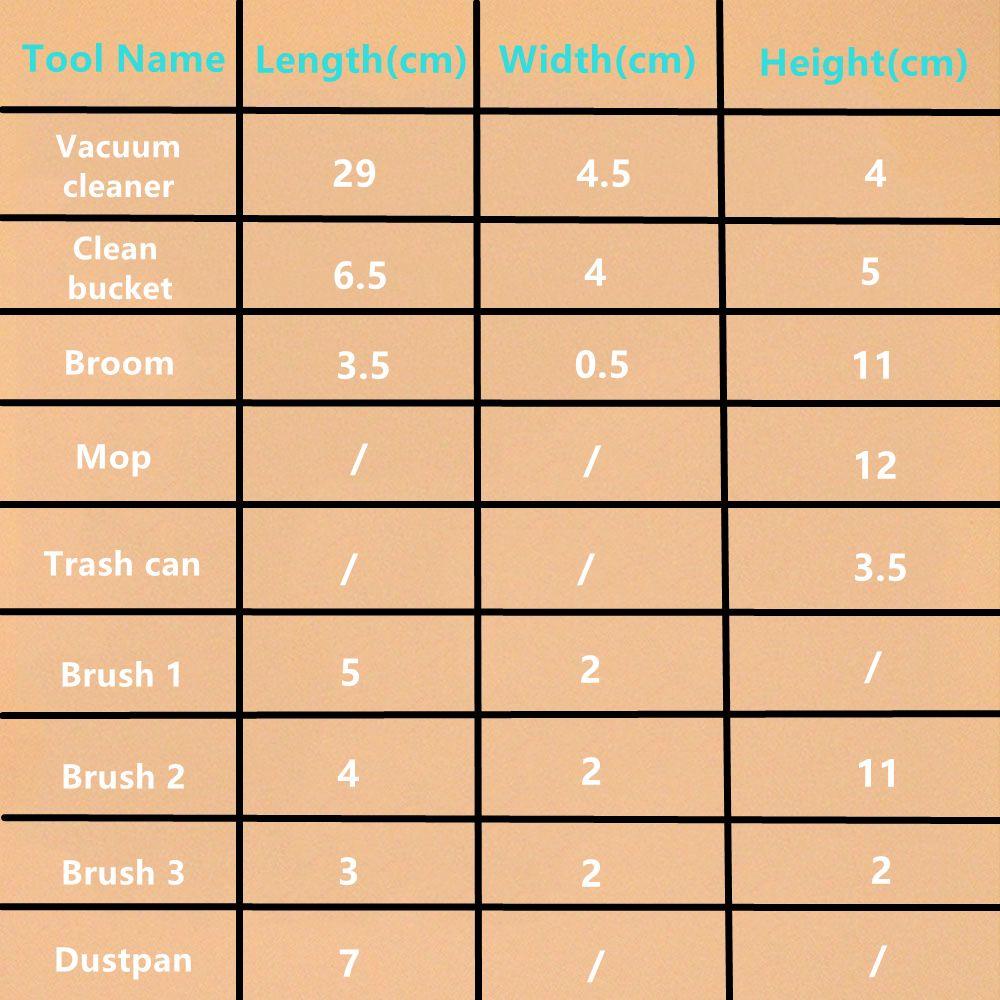 Set 9 Món Đồ Chơi Lau Dọn Nhà Búp Bê Mini Phong Cách Mới
