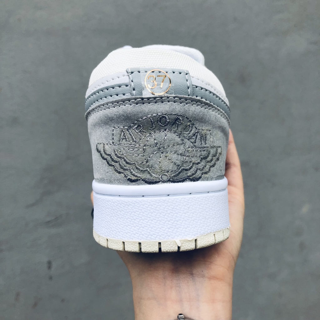 Giày thể thao jordan 1 cổ thấp màu xám xanh nam nữ Giầy sneaker jodan jd1 paris low bản cao cấp
