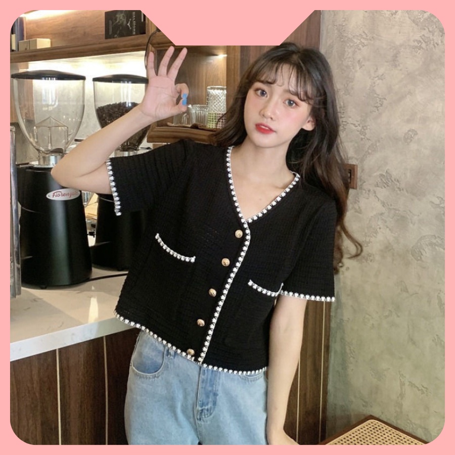 [Hàng Xịn, Giá Tốt]  ] Áo Kiểu  Cổ Chữ V, Dáng Rộng Thiết Kế Trẻ Trung Thời Trang Dành Cho Nữ Hottrend - Mã AK007