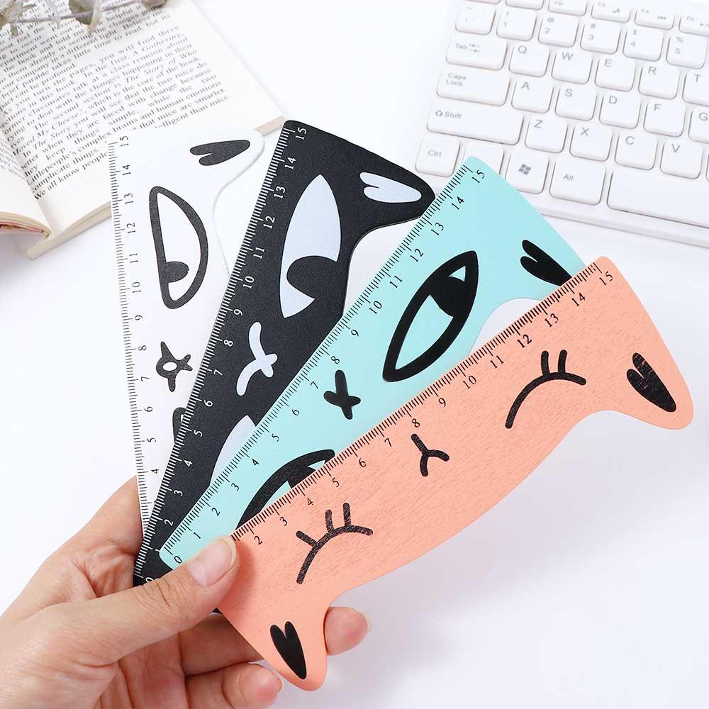 Thước Thẳng Bằng Gỗ Họa Tiết Chân Mèo Hoạt Hình Dễ Thương Dành Cho Học Sinh / Văn Phòng