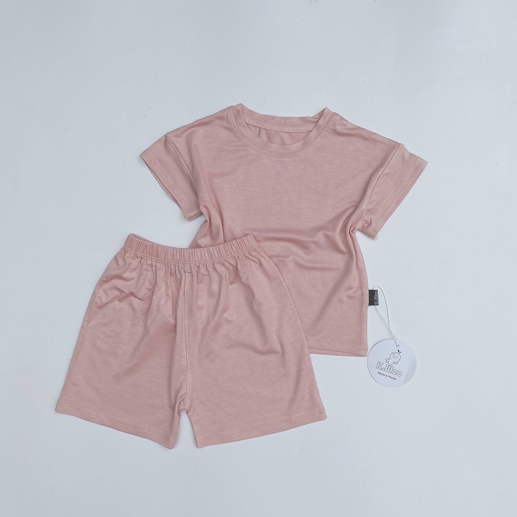 Bộ cộc tay trơn chất thun lạnh cực đẹp cho bé trai bé gái QATE20