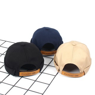 Men Women Hat Cap Casual Docker Sailor Mechanic Brimless Solid Color Hat