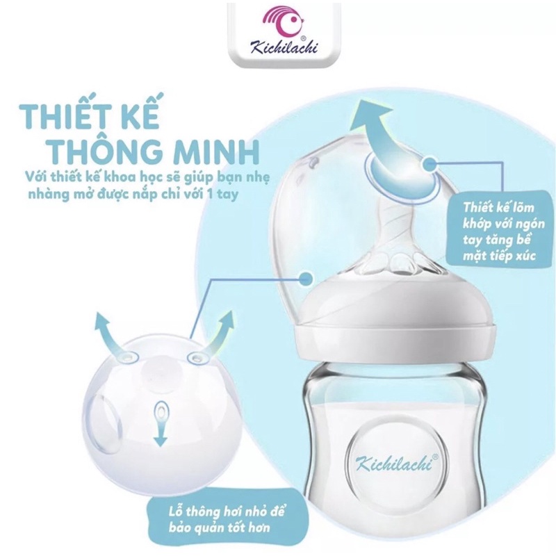 Bình sữa cổ rộng kichi Natural 125ml/260ml