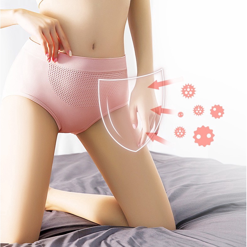 Quần lót cotton giữ ấm in hình tổ ong 3D cho nữ
