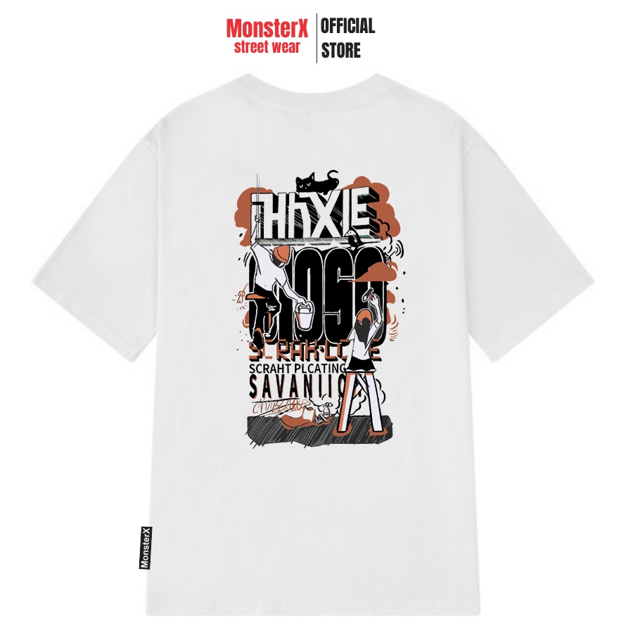 Áo thun unisex MONSTER X STREET HLXLE phông tay lỡ nam nữ form rộng Local Brand