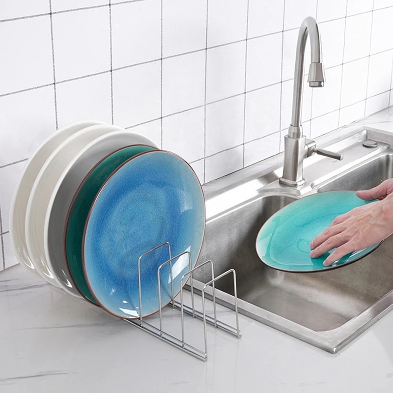 Giá Đỡ Chén Dĩa Bằng Thép Không Gỉ Tiện Dụng Cho Nhà Bếp